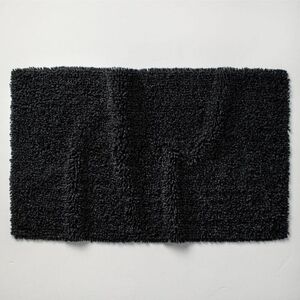 Casaluna 21"x34" Mélange Looped Bath Rug Black -